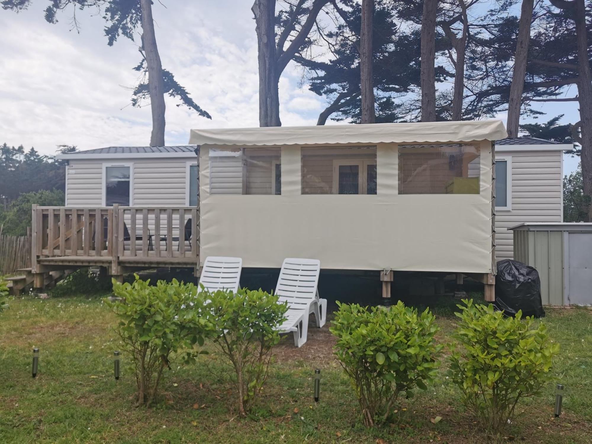 Mobilhome Vue Ocean La Costa Breizha Quiberon Bagian luar foto